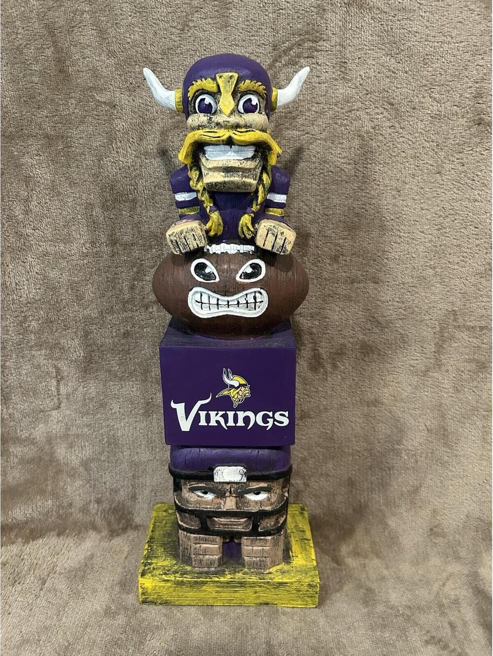 Minnesota Vikings NFL Football Tiki Tiki Totem Pole 15” See Desc